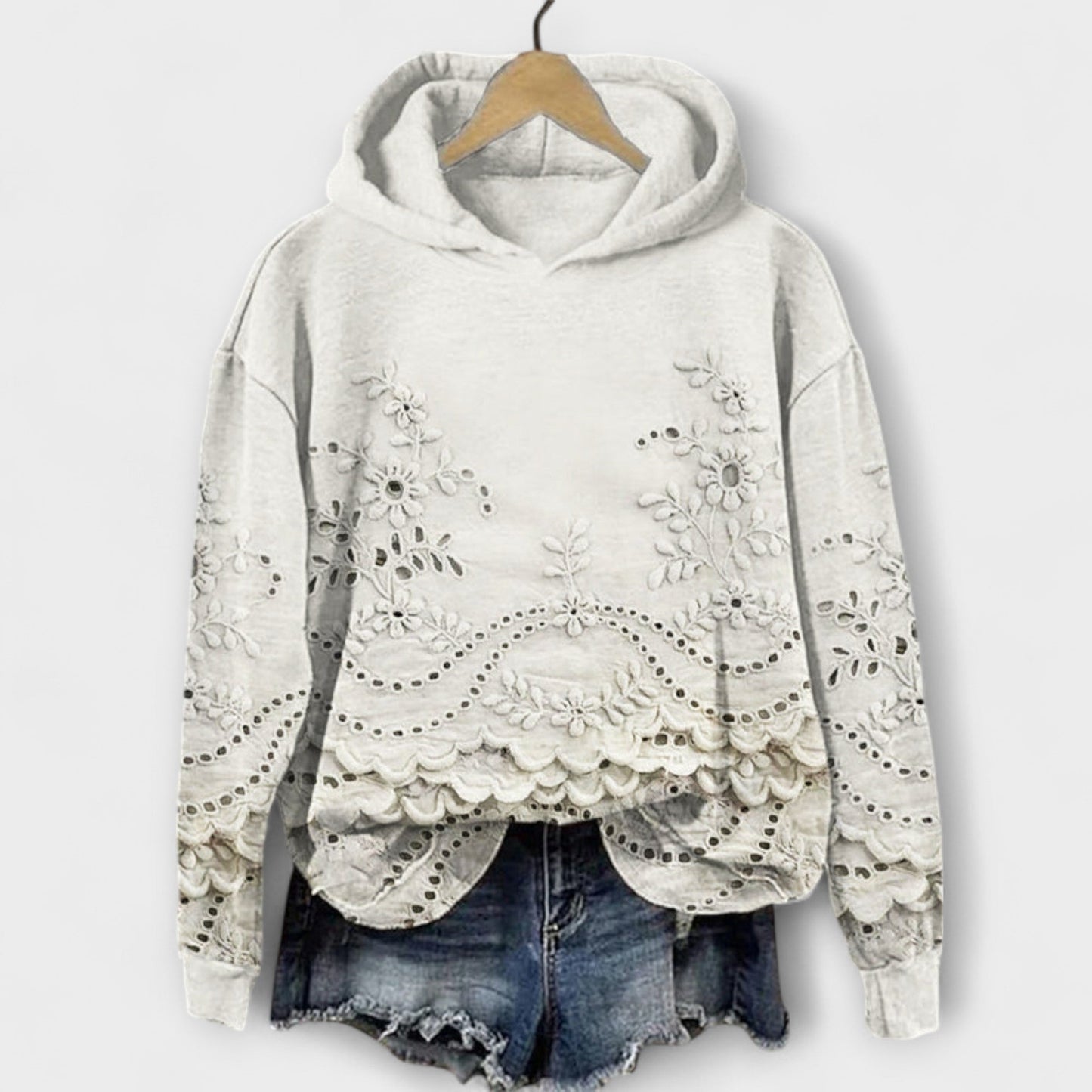 Grace – Vintage Hoodie with Floral Design
