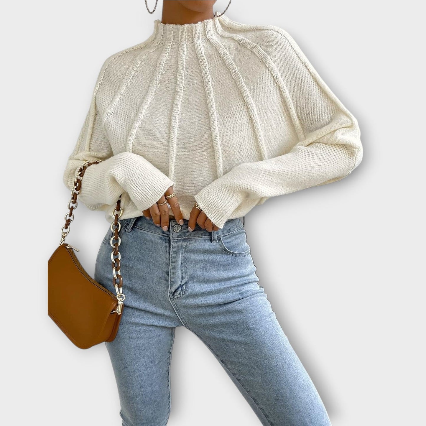 Chic Ribbed High-Neck Sweater