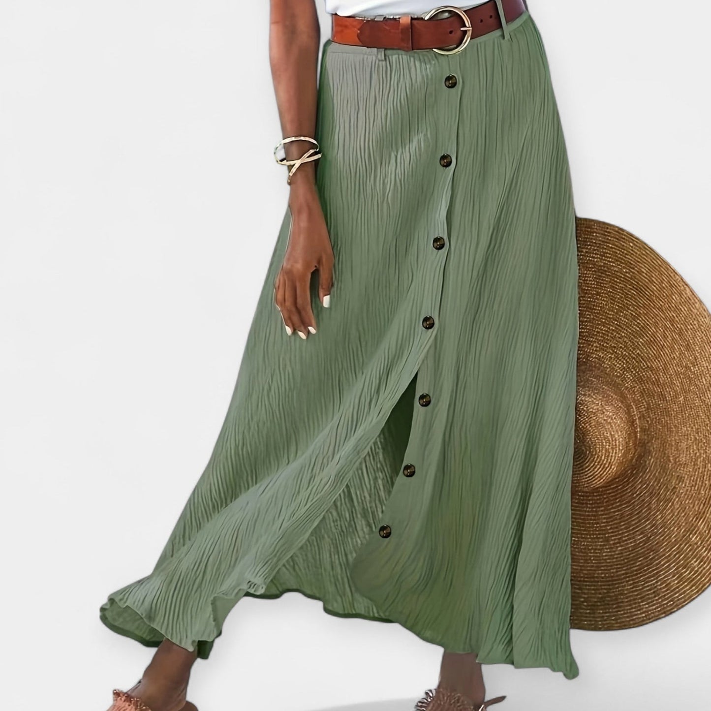 Sheer Midi Skirt with Split