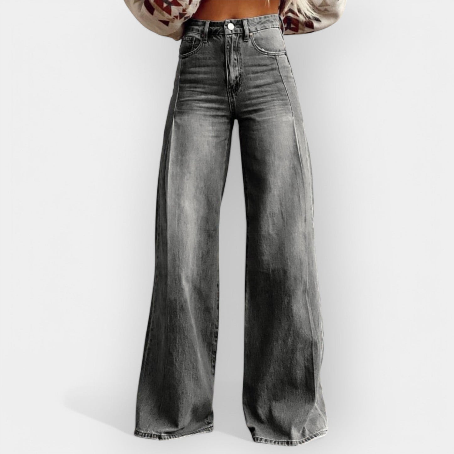 Wide Leg Trousers with Flare Design