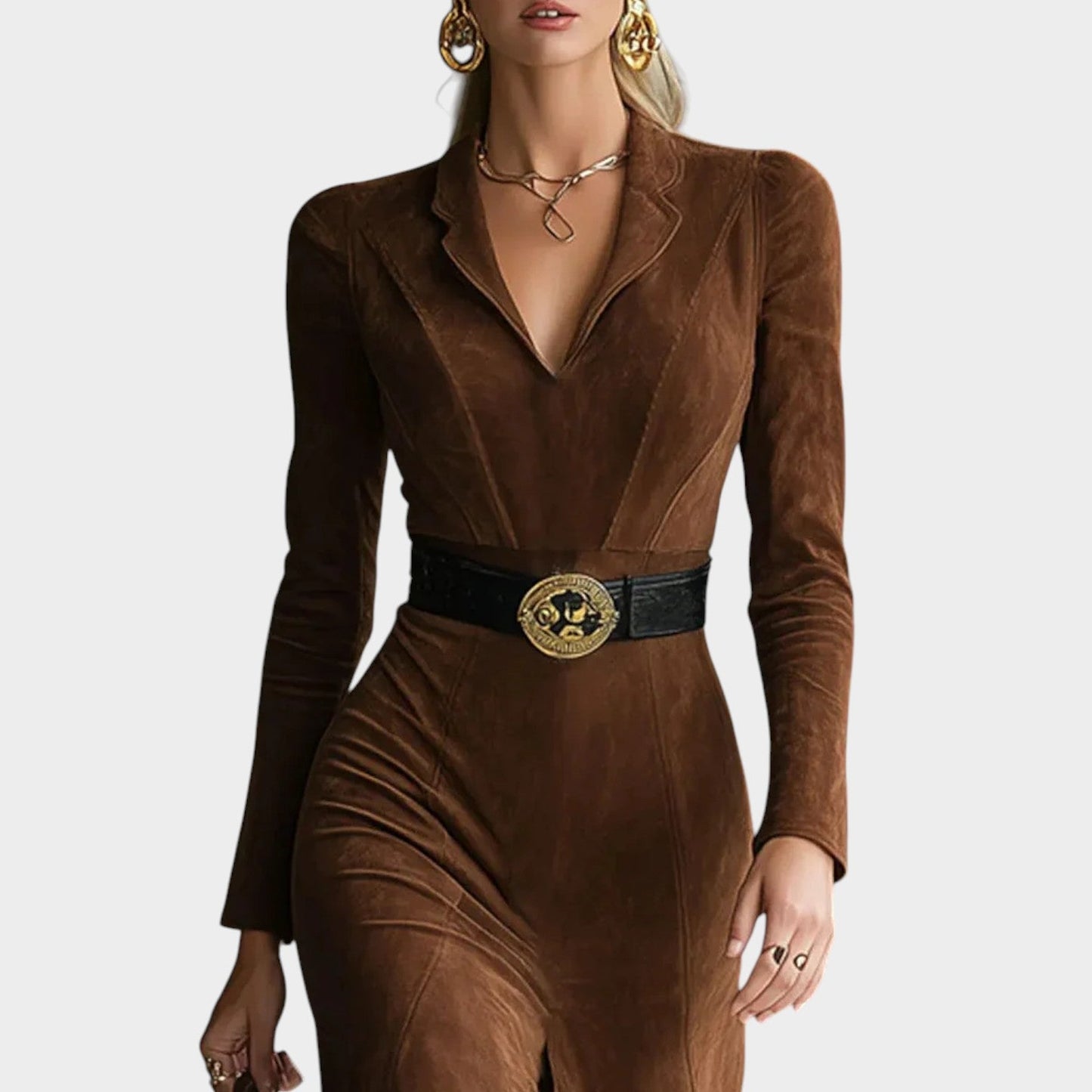 Tailored Wrap Midi Dress