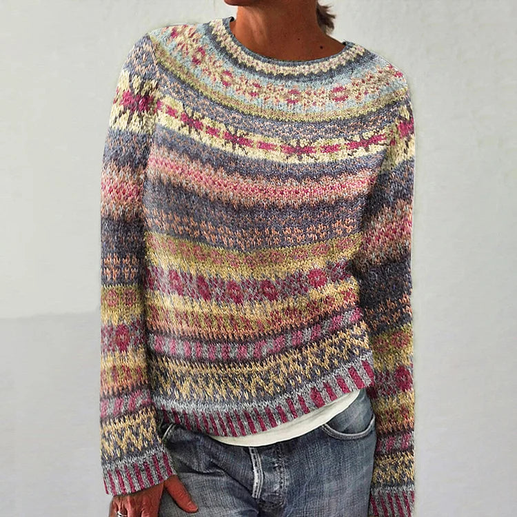 Sweater with Geometric Designs