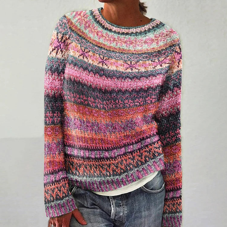 Knitted Sweater with Impressive Pattern