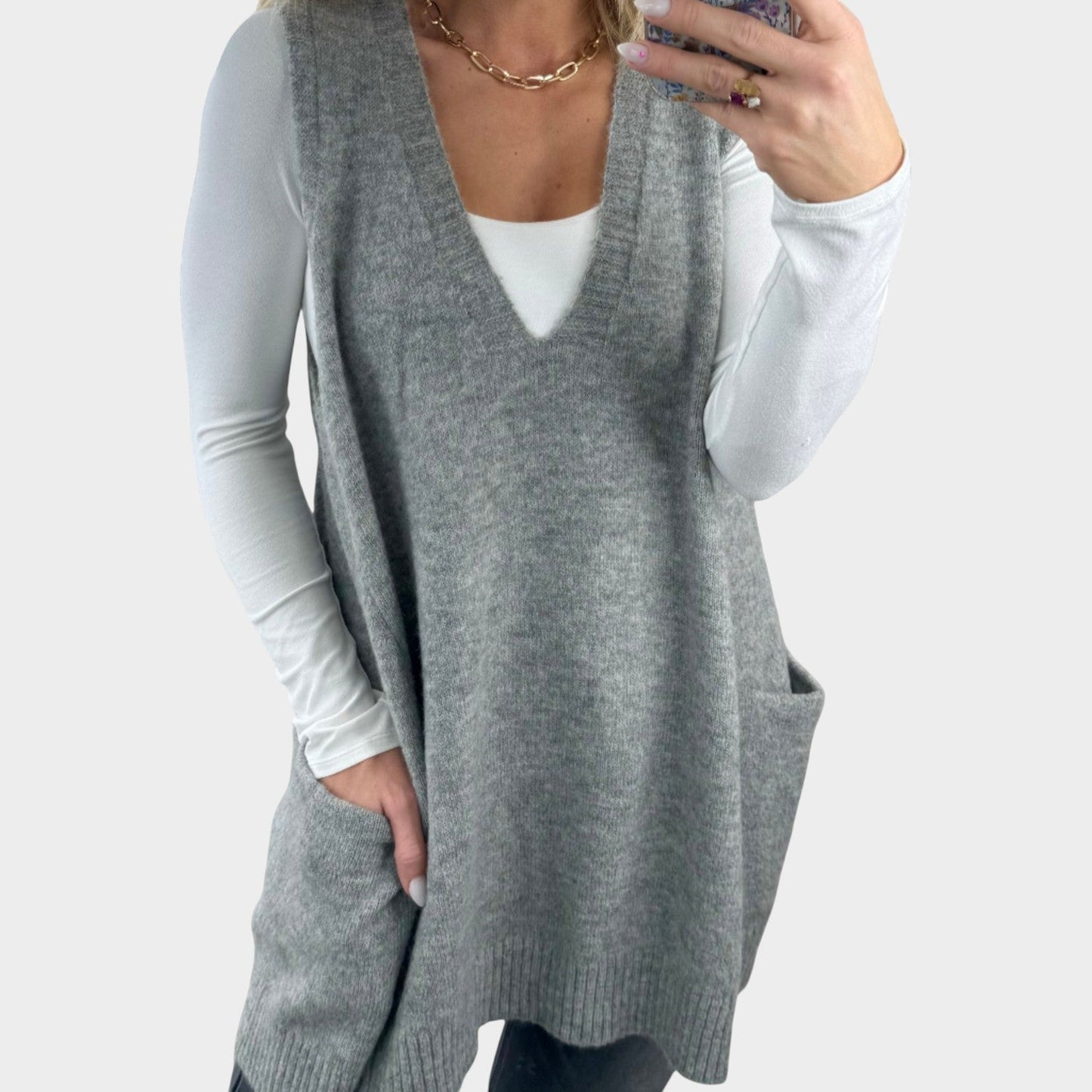 Cozy V-Neck Knit Sweater Vest