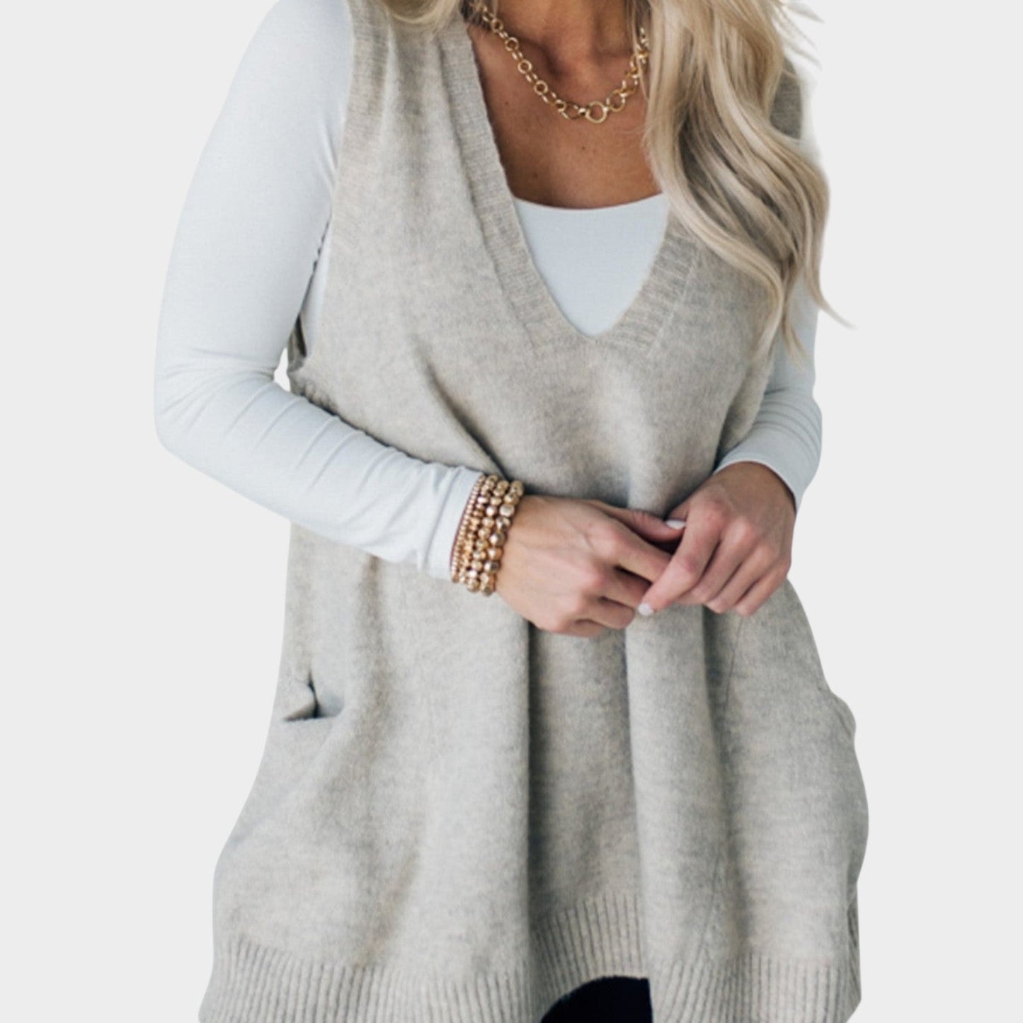 Cozy V-Neck Knit Sweater Vest