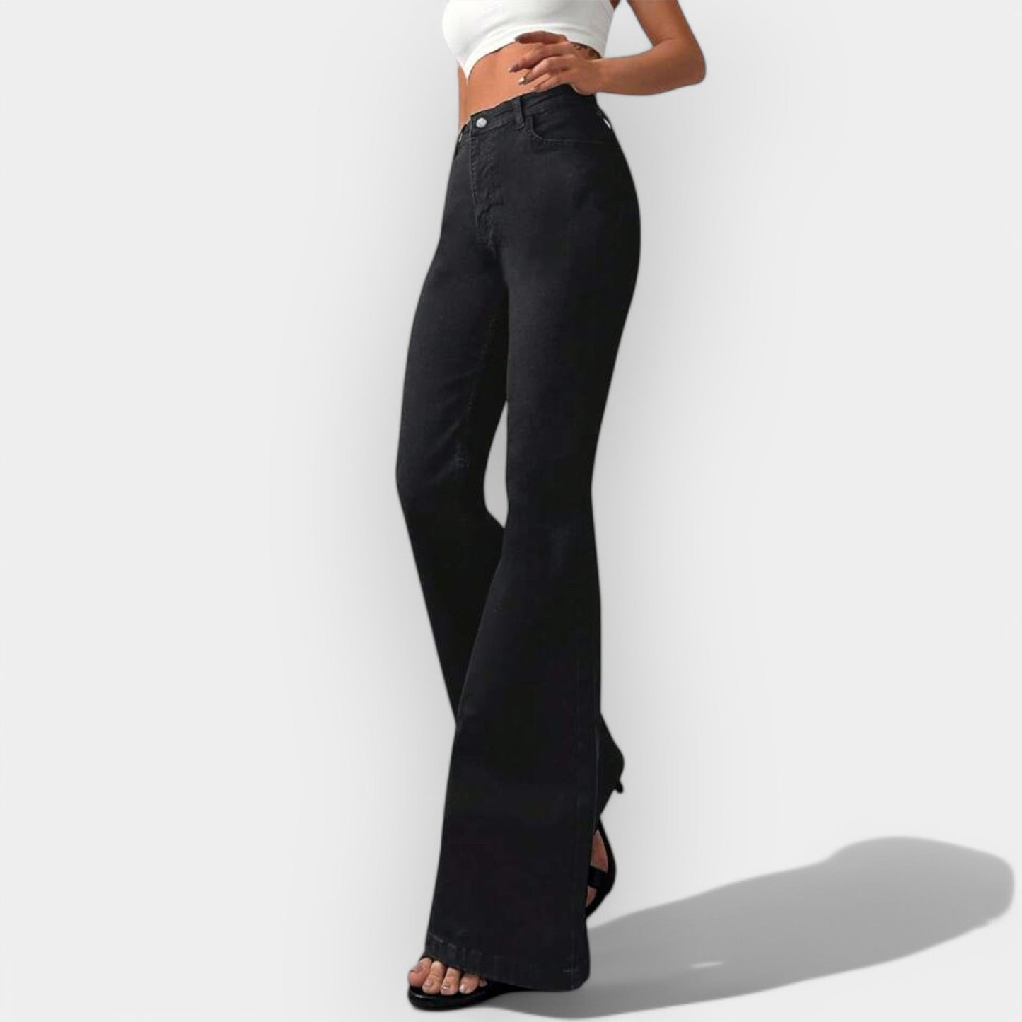 High-Waisted Bootcut Jeans