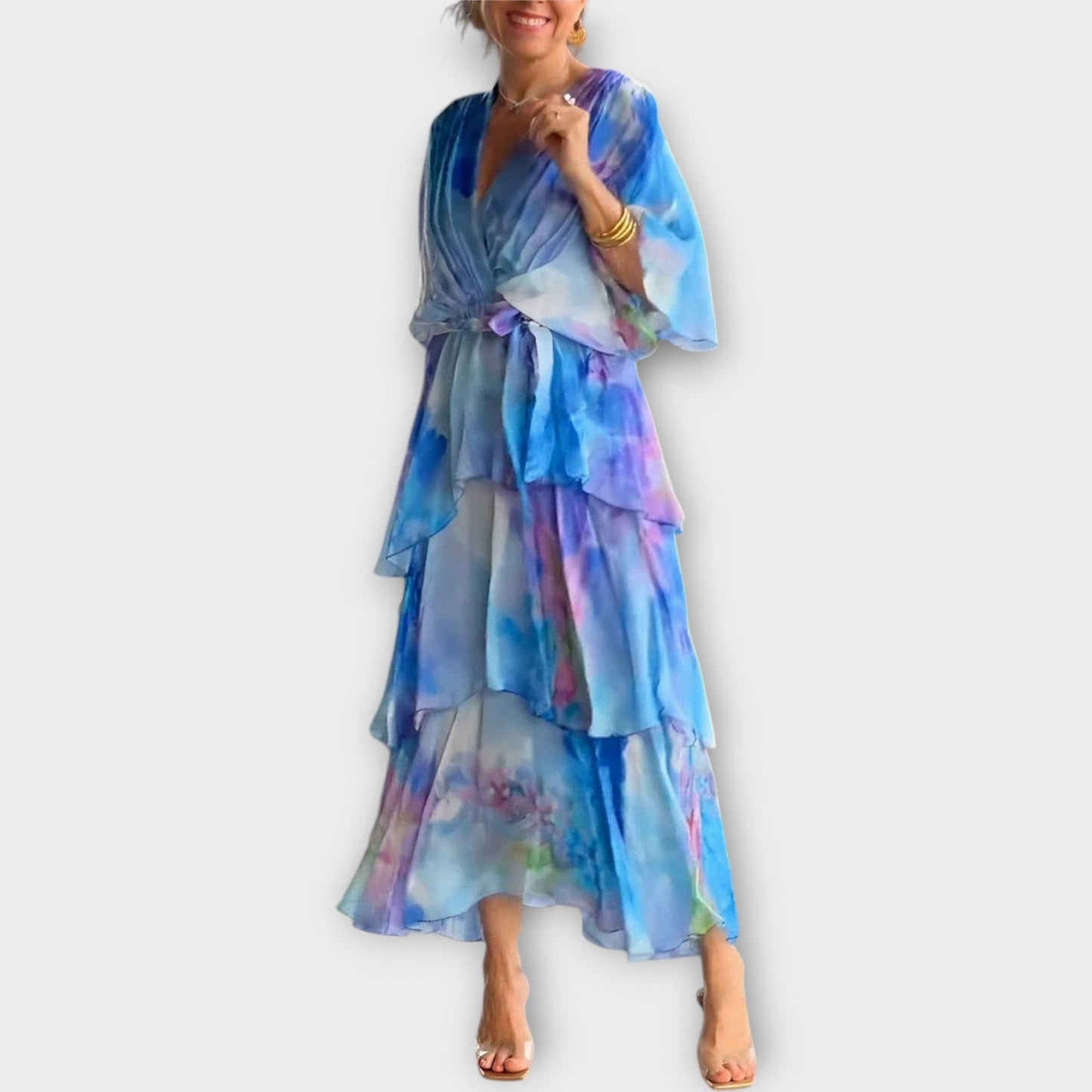 Airy Dress with Multiple Ruffles
