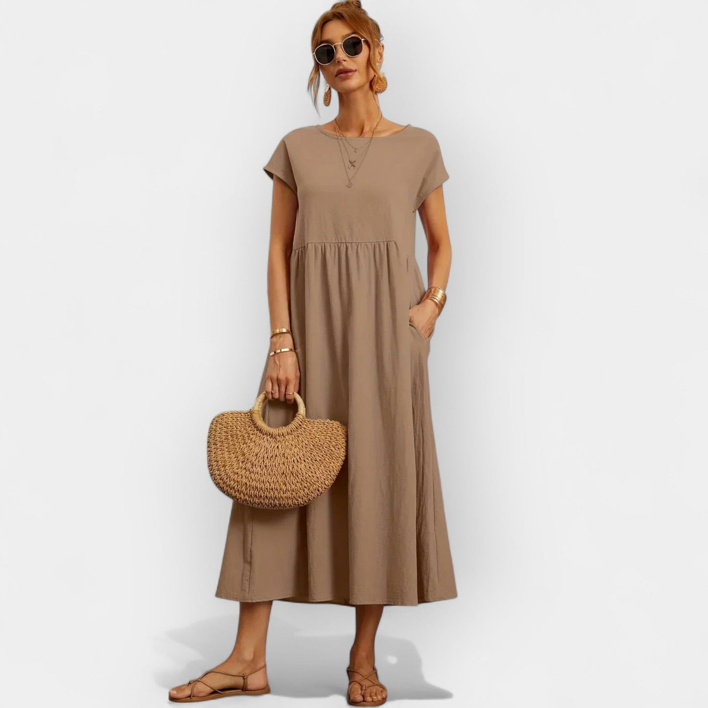 Light Cotton Dress with Pockets