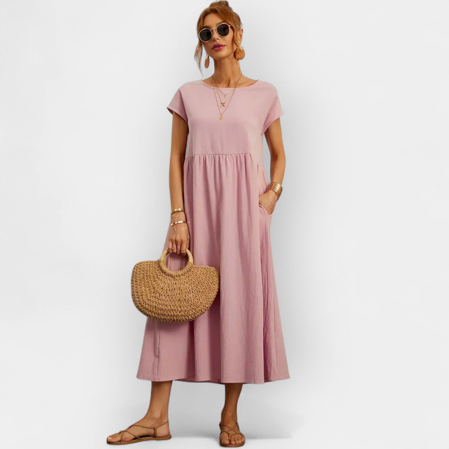 Light Cotton Dress with Pockets