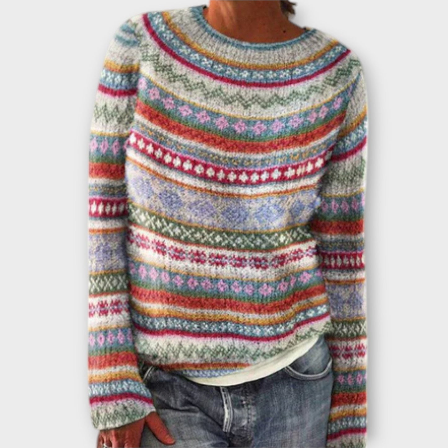 Multicolor Fair Isle Knit Sweater