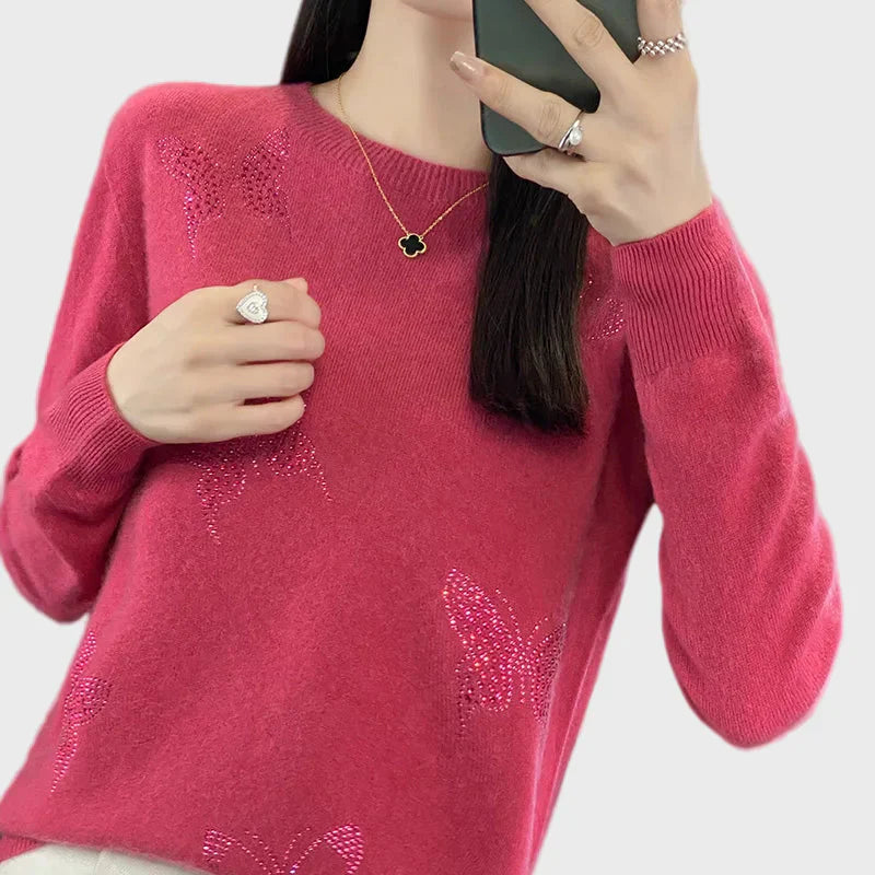 Knitted Roll Neck with Butterfly Pattern