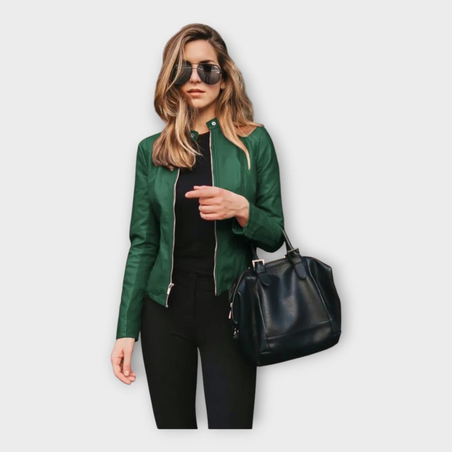 Leather Jacket with Modern Line