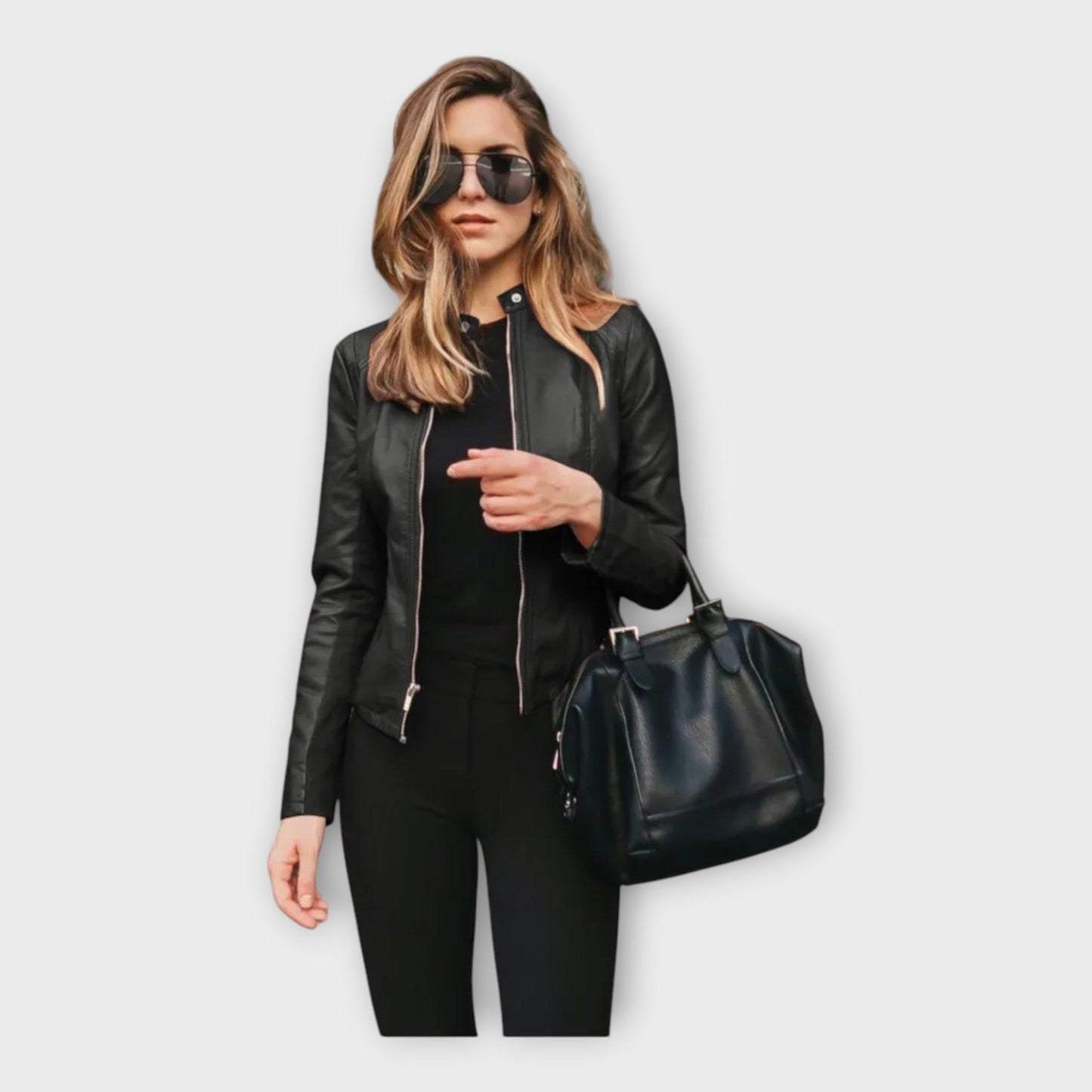 Leather Jacket with Modern Line