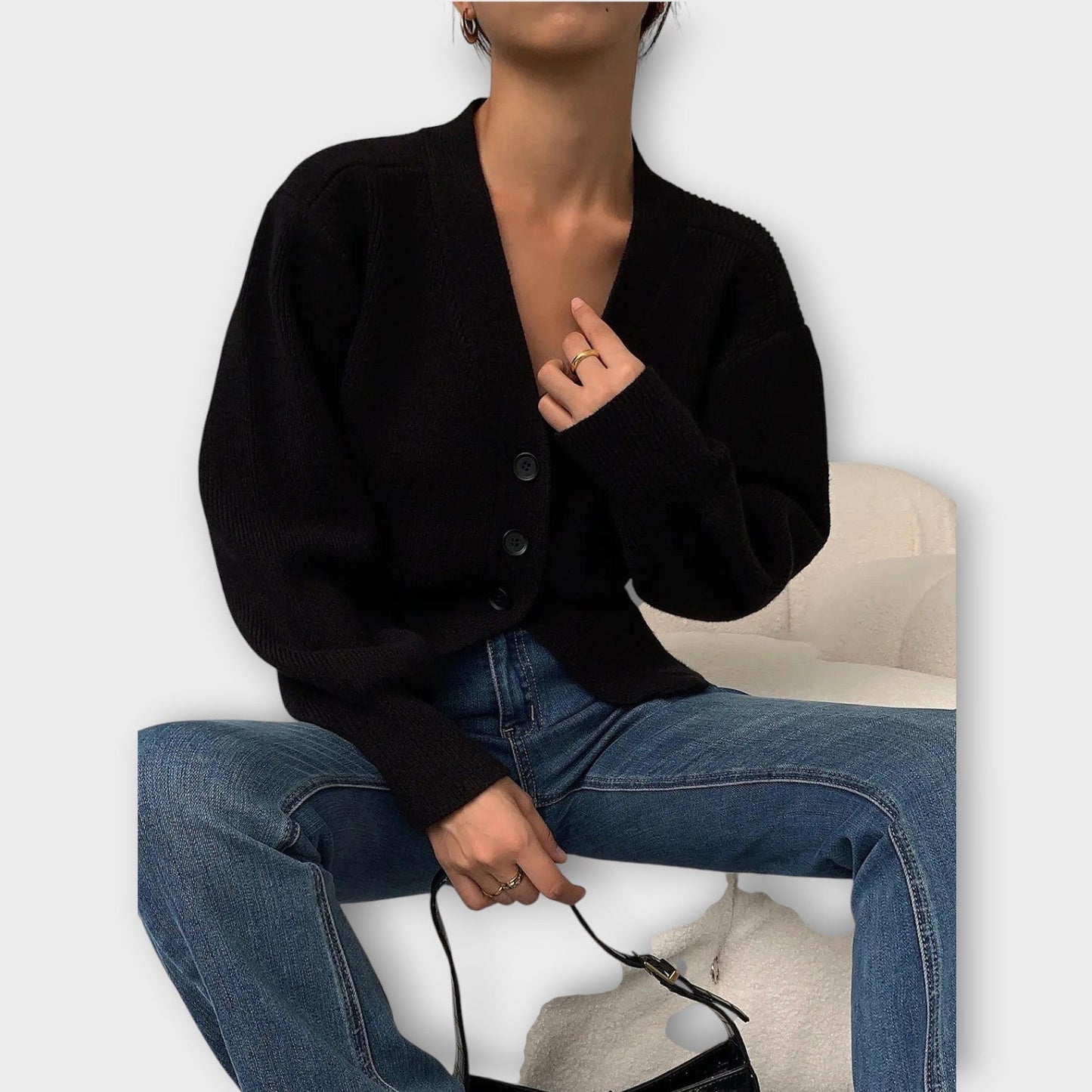 Elegant Rib-Knit Button Cardigan