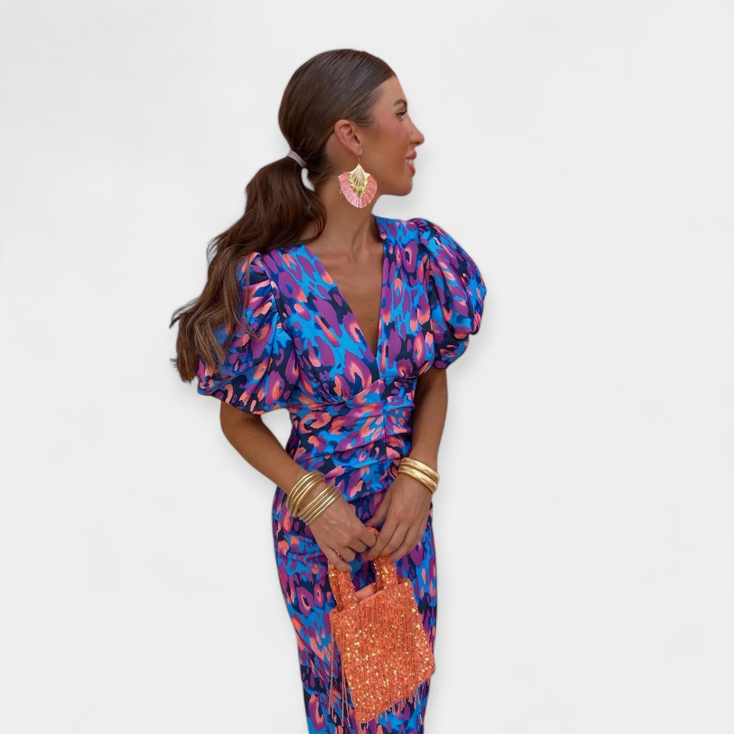 Dress with Sleeves and Ruffles