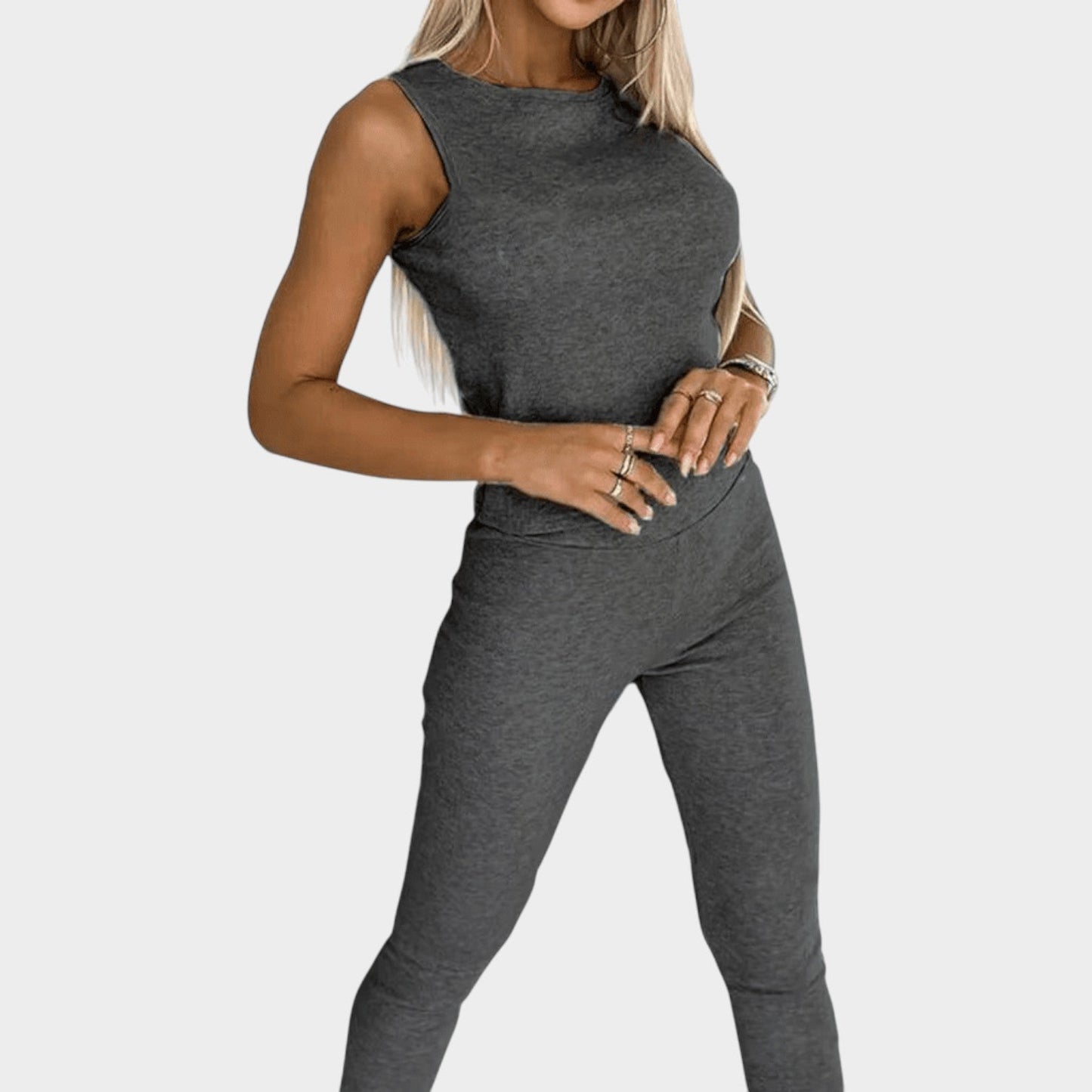 Three-Piece Ribbed Lounge Set