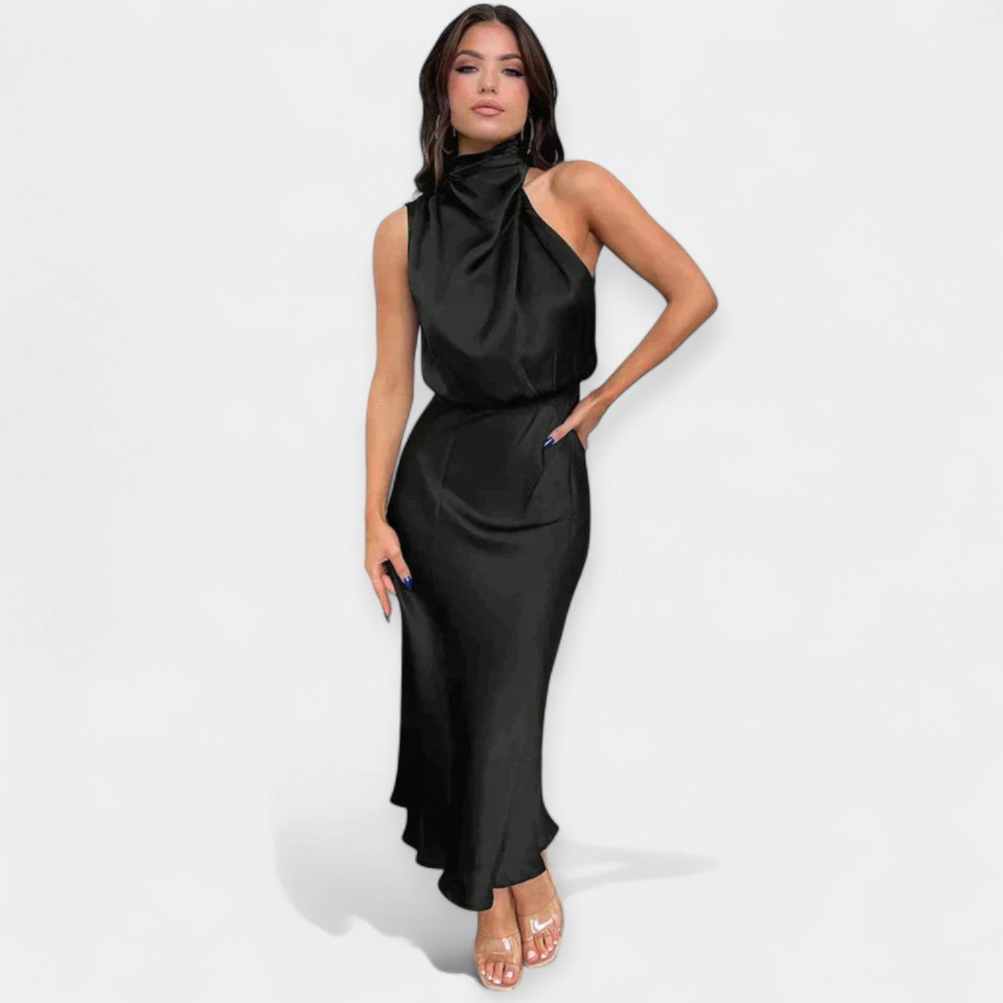 Maxi Dress with Off-Shoulder Design