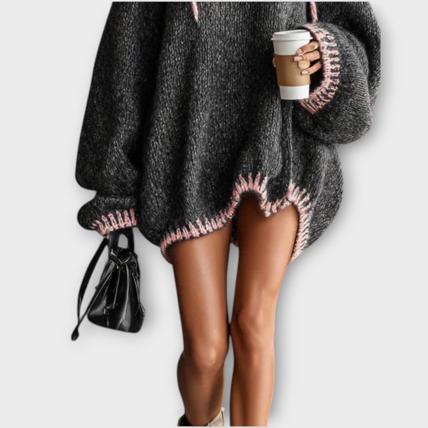 Cozy Hooded Knit Sweater Dress