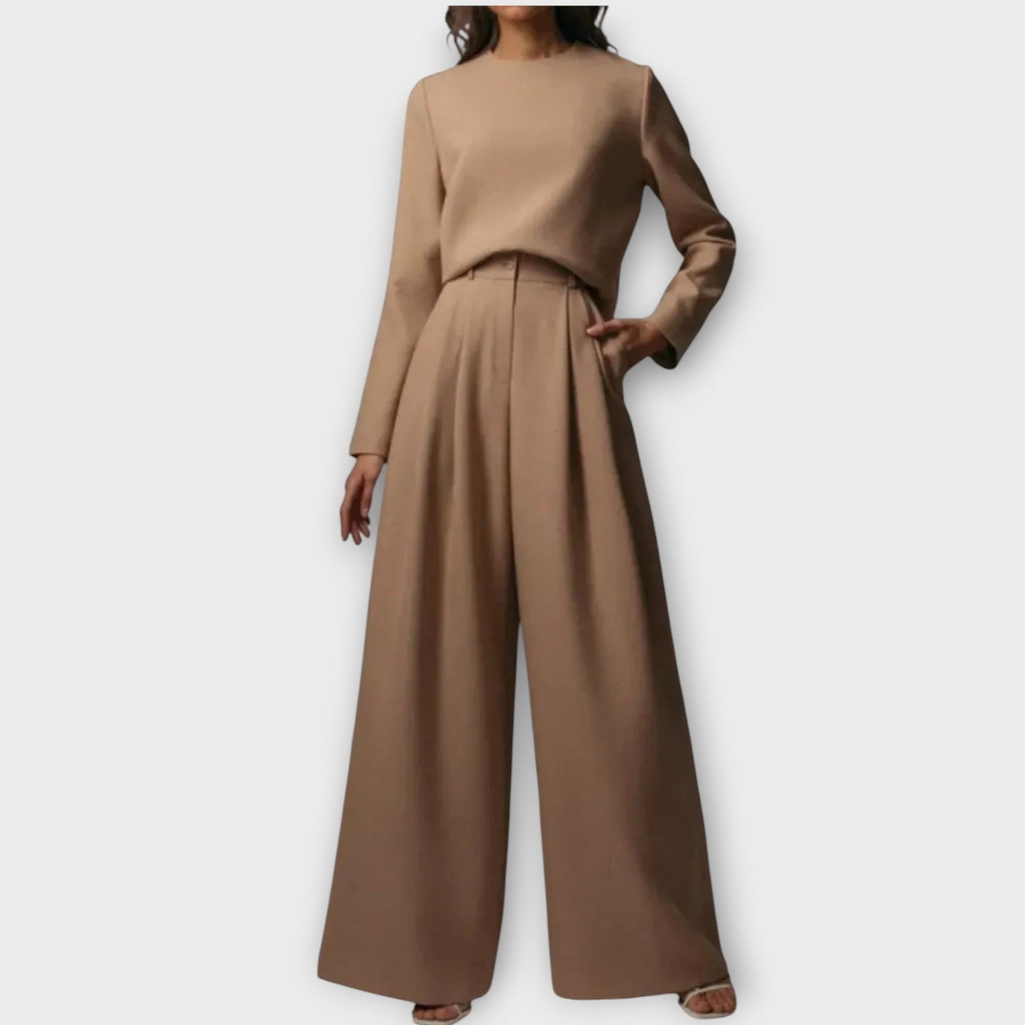 Elegant Wide-Leg Two-Piece Set