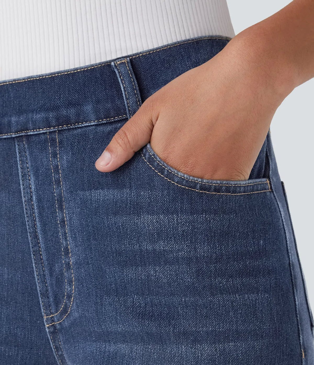 Elastic and Comfortable High-Waisted Trousers