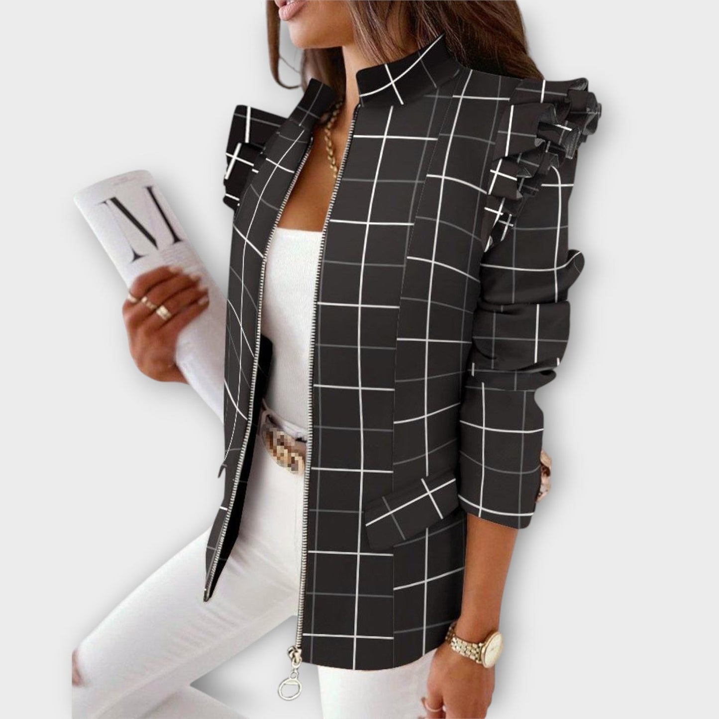 Statement Pattern Zip Jacket