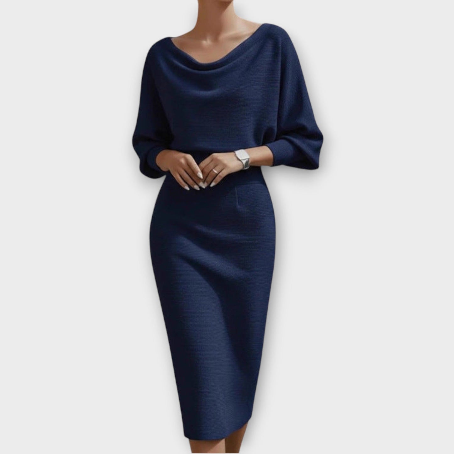 Elegant Draped Midi Dress
