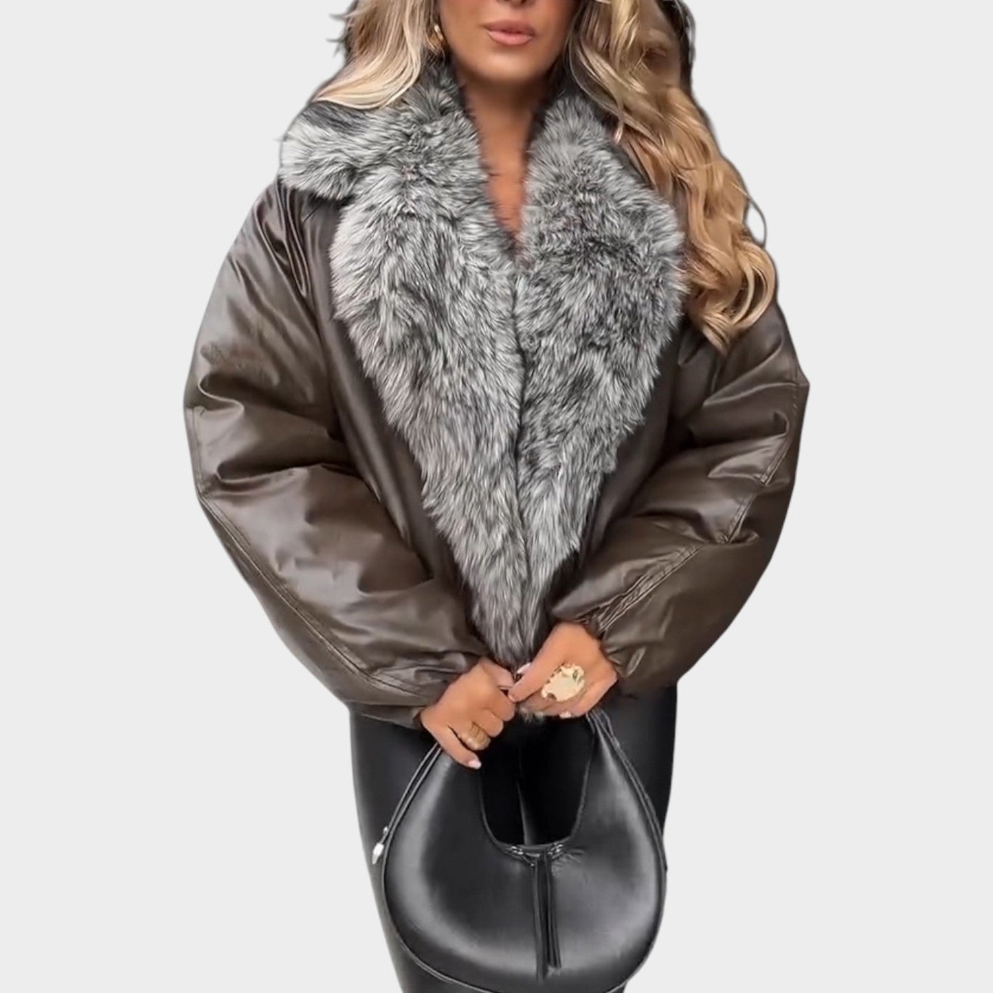 Faux Fur Trim Aviator Jacket