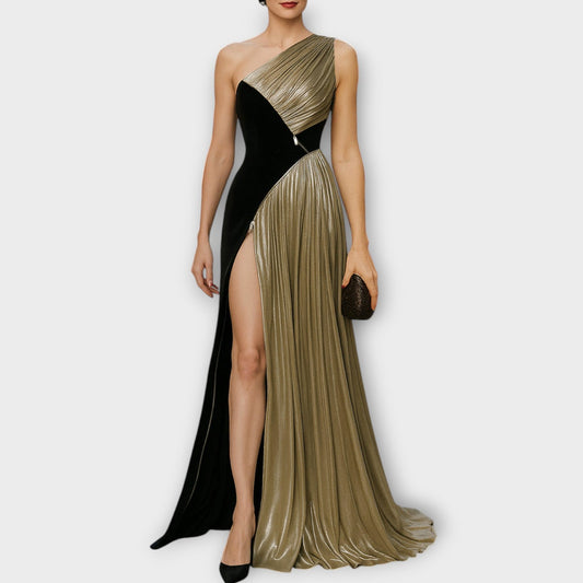 One-Shoulder Elegant Evening Gown