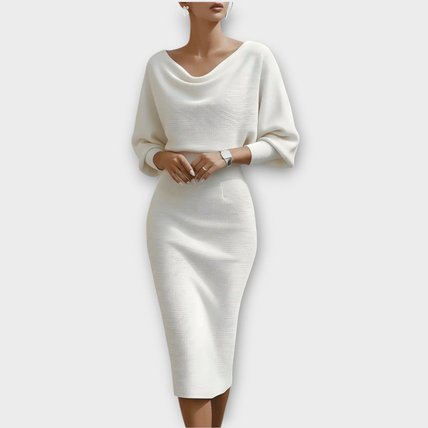 Elegant Draped Midi Dress