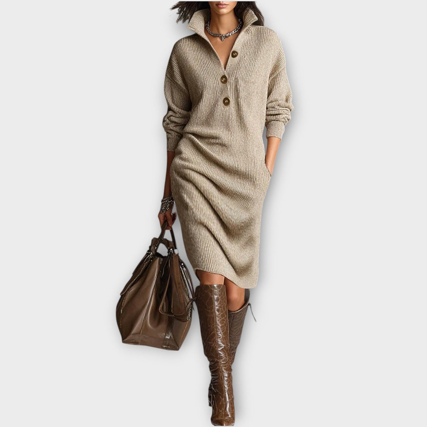 Ribbed Knitted Dress