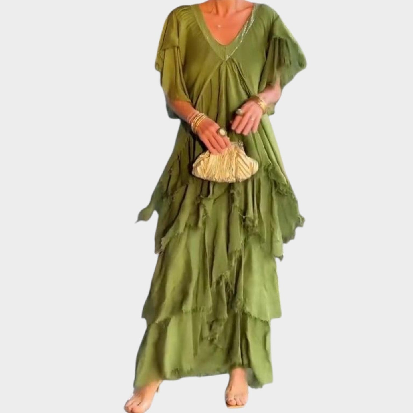 Elegant Ruffle Maxi Dress