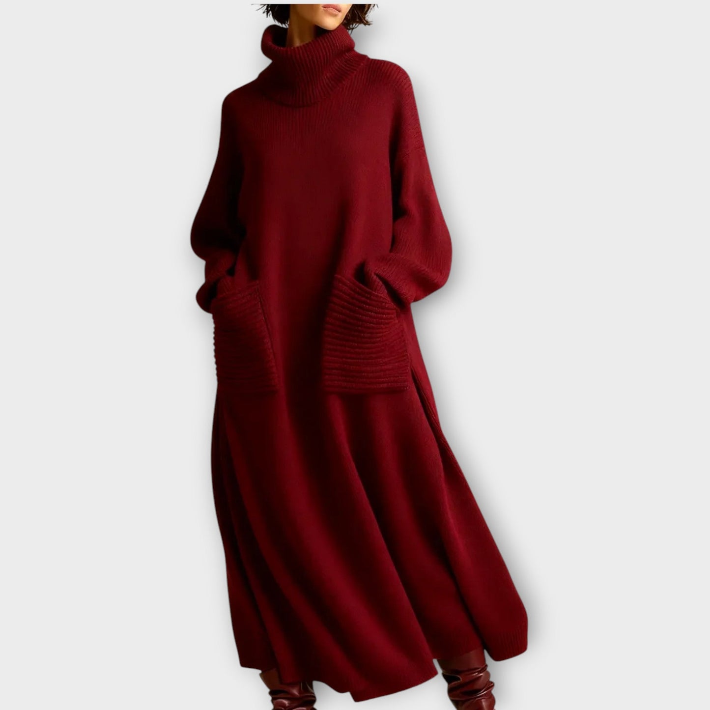 Luxe Turtleneck Knit Maxi Dress