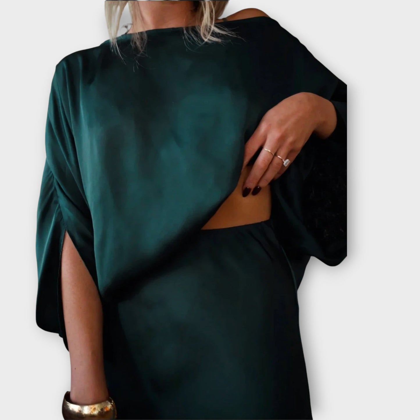 Elegant One-Shoulder Draped Maxi Dress