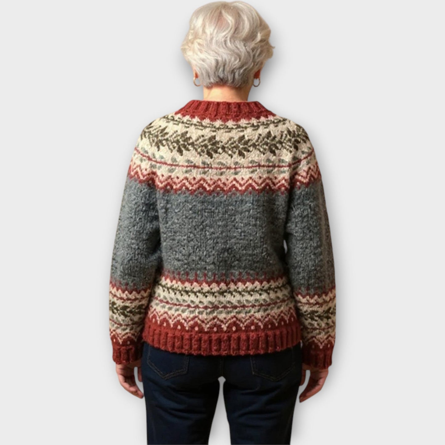 Knit Cardigan with Buttons and Subtle Pattern