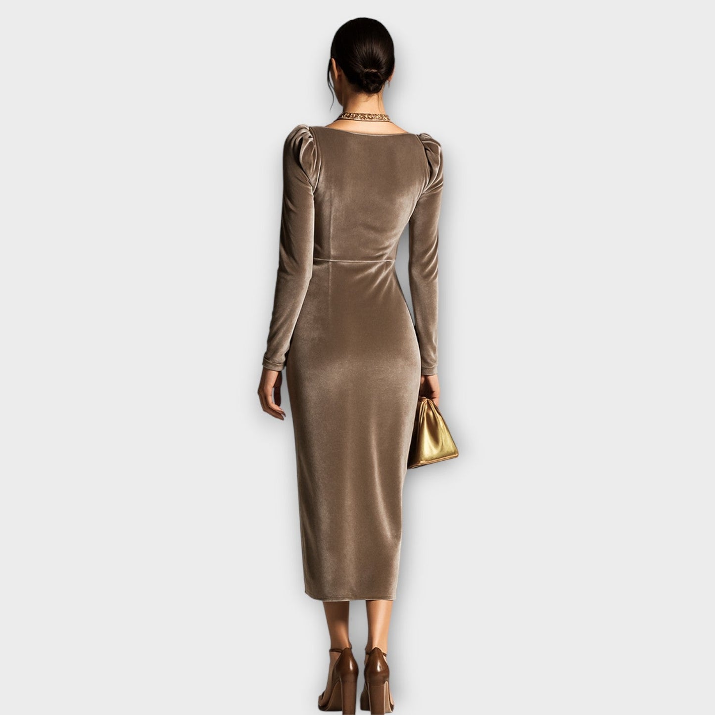 Luxe Velvet Draped Evening Dress