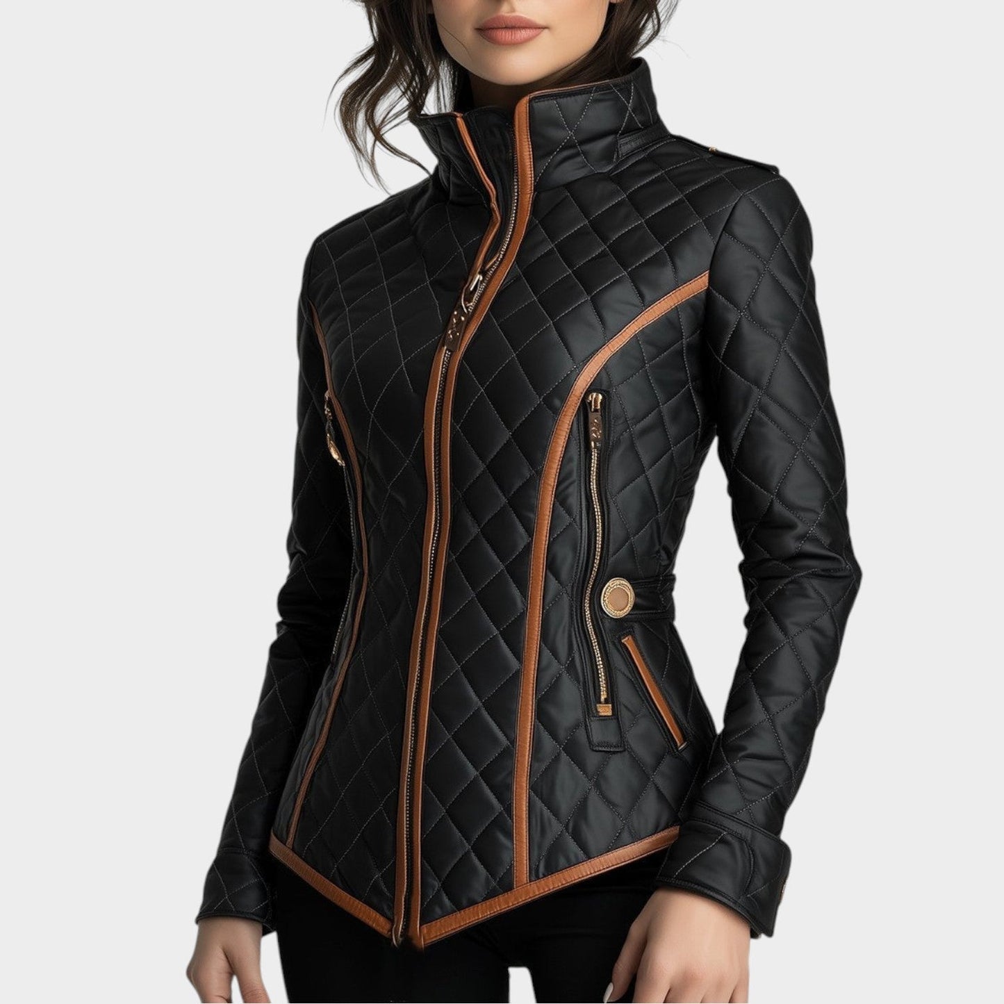 Quilted Faux Leather Statement Jacket