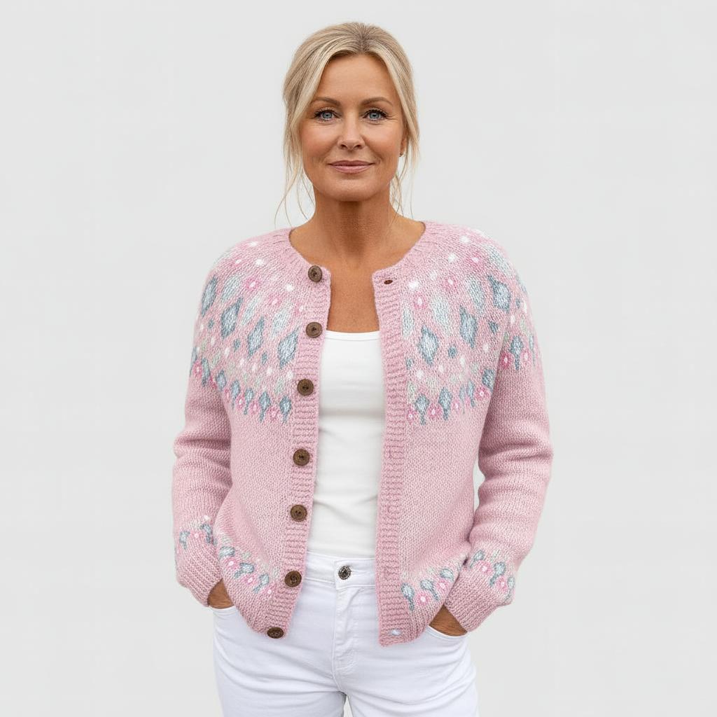 Loose Knitted Cardigan with Pattern