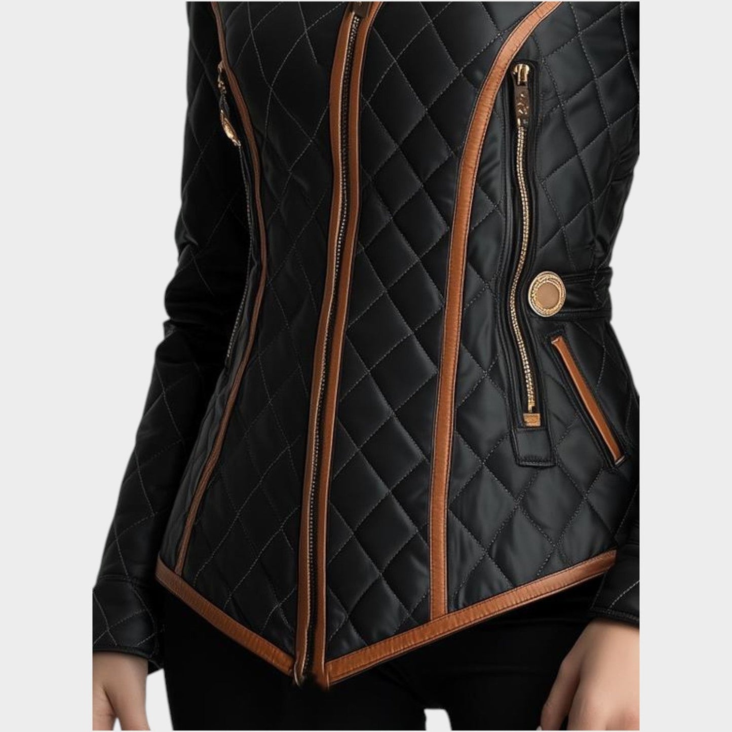 Quilted Faux Leather Statement Jacket