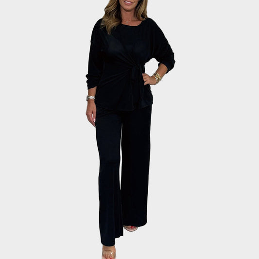 Women's Soft 2-Piece Set with Long Sleeves and Comfortable Fit