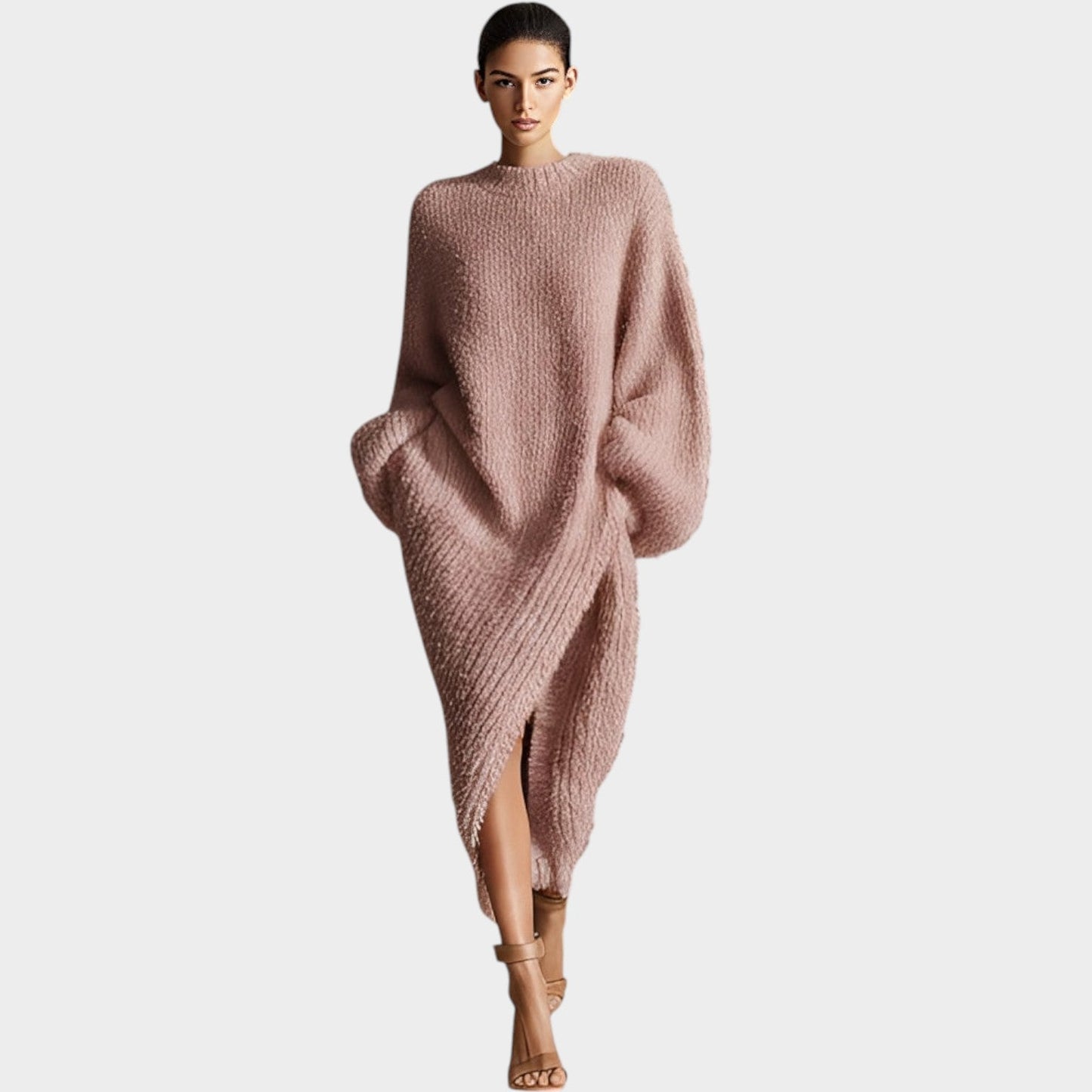Textured Knit Midi Dress